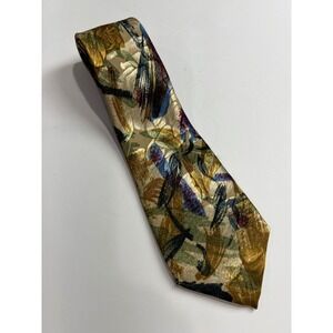 Vintage Pascal Tie Abstract Metallic Shiny Hand Made Wide Necktie E28
